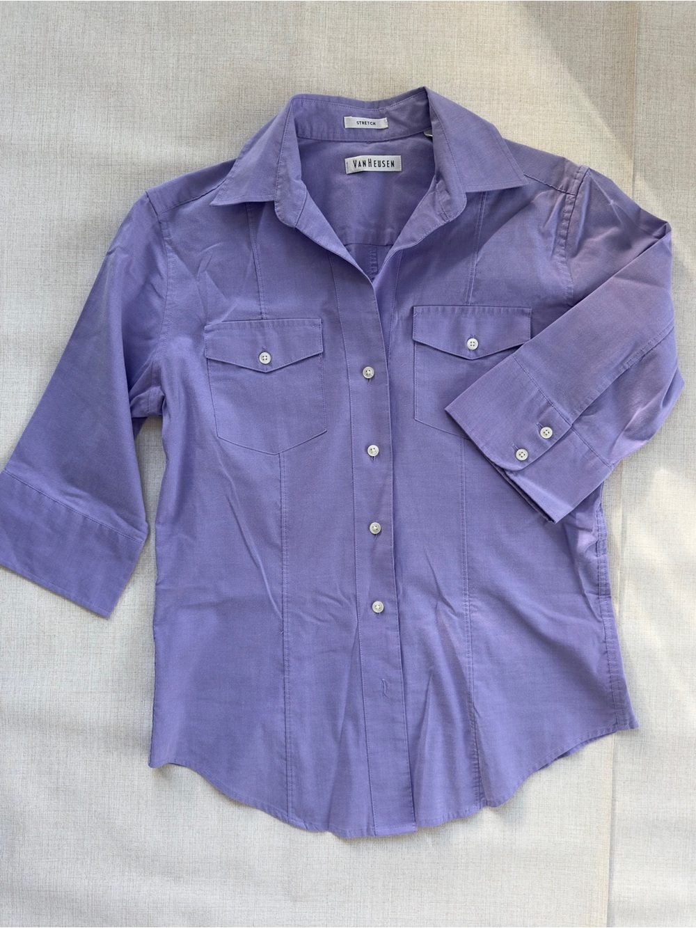 Van Heusen Lavender Button-Front Women's Shirt